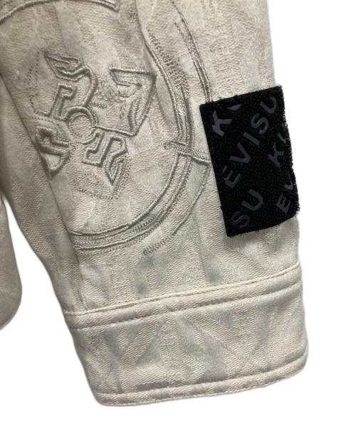 EVISU（エヴィス）EVISU (エヴィス) All-Over Logo Jacquard Trucker Jacket ホワイト サイズ:Sの古着・服飾アイテム