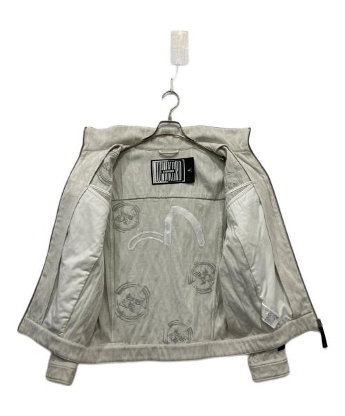 EVISU（エヴィス）EVISU (エヴィス) All-Over Logo Jacquard Trucker Jacket ホワイト サイズ:Sの古着・服飾アイテム