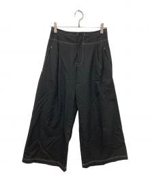 Y's（ワイズ）の古着「ウールギャバステッチパンツ」｜ブラック