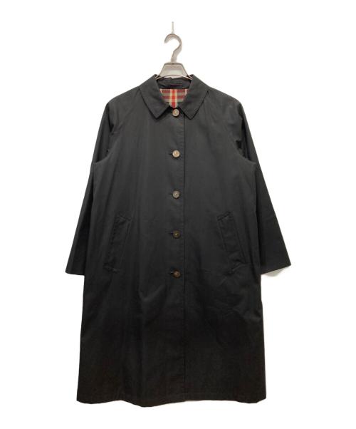 Burberry's（バーバリーズ）Burberry's (バーバリーズ) 裏チェックステンカラーコート ブラック サイズ:9ARの古着・服飾アイテム