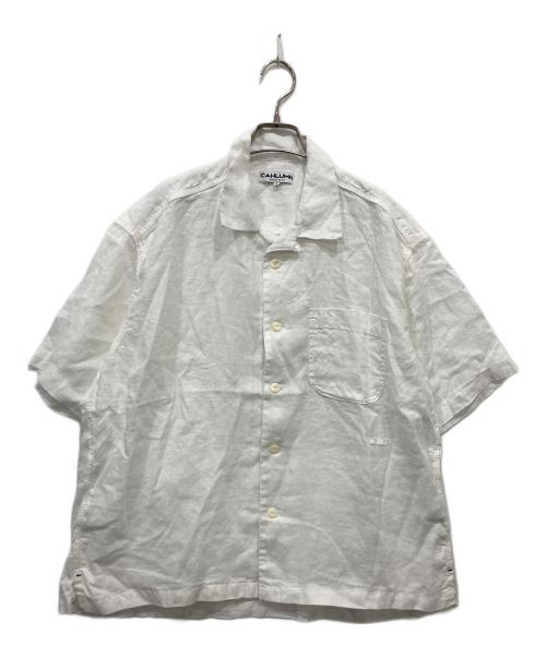 CAHLUMN（カウラム）CAHLUMN (カウラム) Linen Open Collar Shirt ホワイト サイズ:Mの古着・服飾アイテム