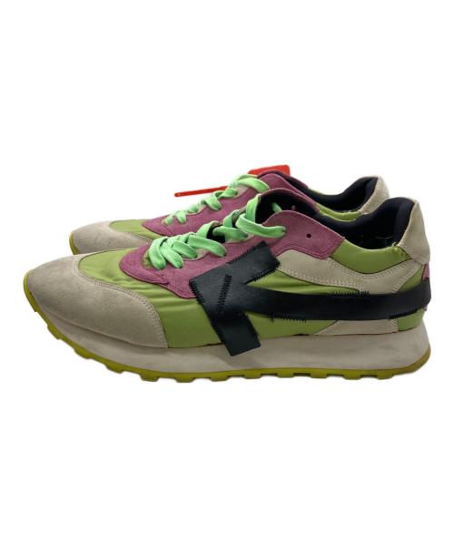 OFFWHITE（オフホワイト）OFFWHITE (オフホワイト) ARROW RUNNING/アロー ランニング グリーン×ピンク サイズ:42の古着・服飾アイテム