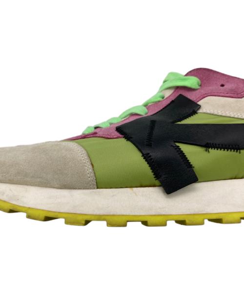 OFFWHITE（オフホワイト）OFFWHITE (オフホワイト) ARROW RUNNING/アロー ランニング グリーン×ピンク サイズ:42の古着・服飾アイテム