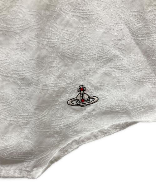 Vivienne Westwood（ヴィヴィアンウエストウッド）Vivienne Westwood (ヴィヴィアンウエストウッド) オーブ総柄リボンシャツ ホワイト サイズ:3の古着・服飾アイテム