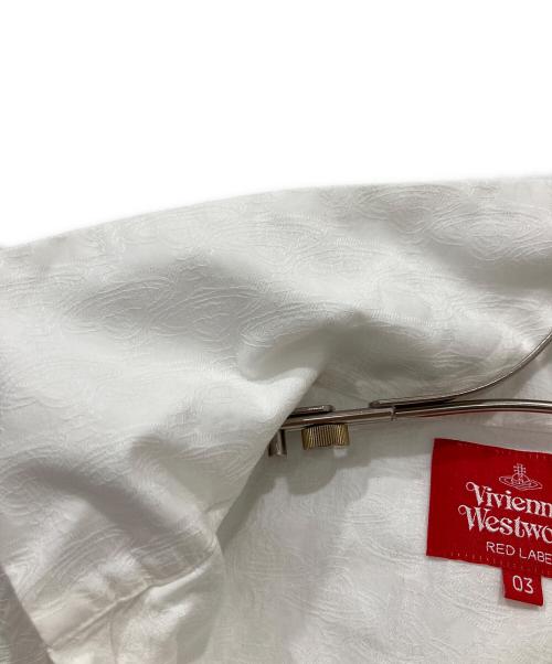 Vivienne Westwood（ヴィヴィアンウエストウッド）Vivienne Westwood (ヴィヴィアンウエストウッド) オーブ総柄リボンシャツ ホワイト サイズ:3の古着・服飾アイテム