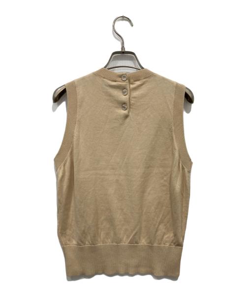 patou（パトゥ）patou (パトゥ) コットン ノースリーブ ニットトップス ベージュ サイズ:Sの古着・服飾アイテム