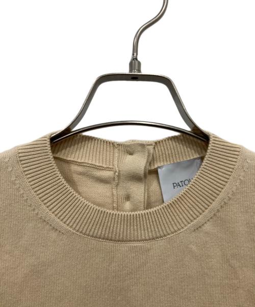 patou（パトゥ）patou (パトゥ) コットン ノースリーブ ニットトップス ベージュ サイズ:Sの古着・服飾アイテム
