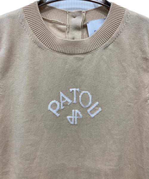 patou（パトゥ）patou (パトゥ) コットン ノースリーブ ニットトップス ベージュ サイズ:Sの古着・服飾アイテム