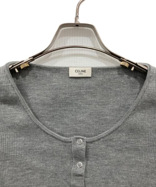 CELINE（セリーヌ）CELINE (セリーヌ) クロップドリブ ショート ニット グレー サイズ:XSの古着・服飾アイテム
