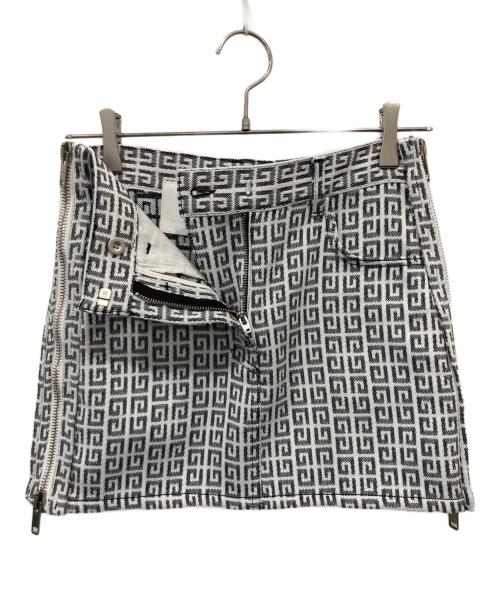 GIVENCHY（ジバンシィ）GIVENCHY (ジバンシィ) サイドジップミニスカート ブラック×ホワイト サイズ:34の古着・服飾アイテム