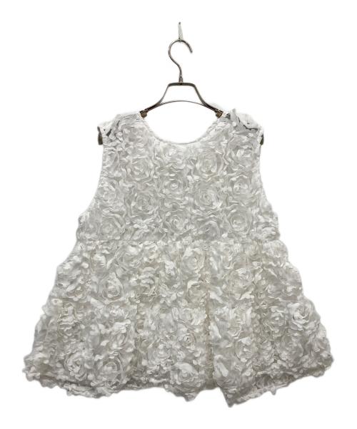 TORRAZZO DONNA（トラッゾドンナ）TORRAZZO DONNA (トラッゾドンナ) Shikina フローラルシアーフレアトップス ホワイト サイズ:Freeの古着・服飾アイテム