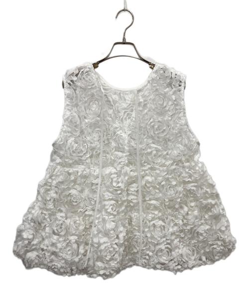 TORRAZZO DONNA（トラッゾドンナ）TORRAZZO DONNA (トラッゾドンナ) Shikina フローラルシアーフレアトップス ホワイト サイズ:Freeの古着・服飾アイテム
