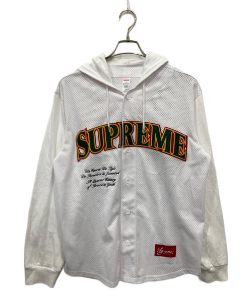 SUPREME（シュプリーム）SUPREME (シュプリーム) 20SS Mesh Hooded L/S Baseball Jersey ホワイト サイズ:Mの古着・服飾アイテム