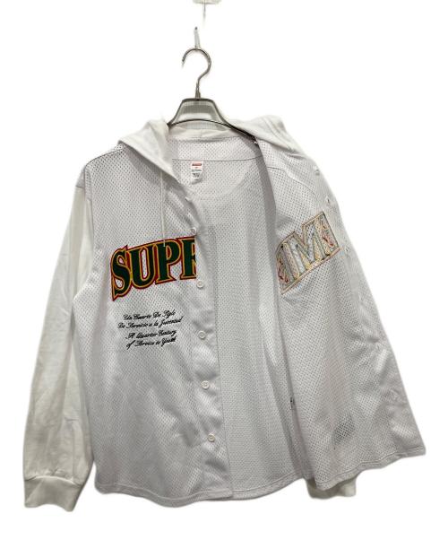 SUPREME（シュプリーム）SUPREME (シュプリーム) 20SS Mesh Hooded L/S Baseball Jersey ホワイト サイズ:Mの古着・服飾アイテム