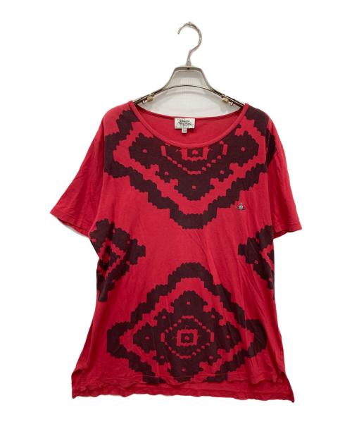 Vivienne Westwood man（ヴィヴィアン ウェストウッド マン）Vivienne Westwood man (ヴィヴィアン ウェストウッド マン) オーブ刺繍プリントTシャツ レッド サイズ:50の古着・服飾アイテム