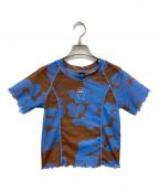 BRAIN DEADブレインデッド）の古着「Cloud Blob Hyper Mesh Short Sleeve」｜ブルー×ブラウン