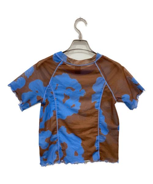 BRAIN DEAD（ブレインデッド）BRAIN DEAD (ブレインデッド) Cloud Blob Hyper Mesh Short Sleeve ブルー×ブラウン サイズ:Mの古着・服飾アイテム