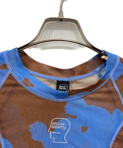 BRAIN DEAD（ブレインデッド）BRAIN DEAD (ブレインデッド) Cloud Blob Hyper Mesh Short Sleeve ブルー×ブラウン サイズ:Mの古着・服飾アイテム