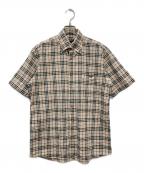 BURBERRY LONDONバーバリーロンドン）の古着「半袖ノバチェックシアサッカーシャツ」｜ベージュ