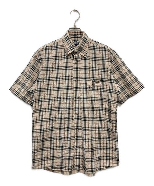 BURBERRY LONDON（バーバリーロンドン）BURBERRY LONDON (バーバリーロンドン) 半袖ノバチェックシアサッカーシャツ ベージュ サイズ:Mの古着・服飾アイテム