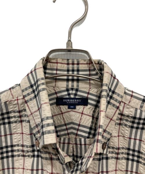 BURBERRY LONDON（バーバリーロンドン）BURBERRY LONDON (バーバリーロンドン) 半袖ノバチェックシアサッカーシャツ ベージュ サイズ:Mの古着・服飾アイテム