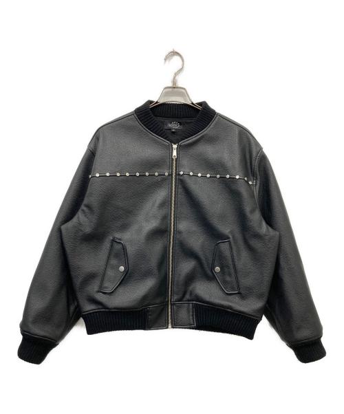 AFB（エーエフビー）AFB (エーエフビー) STUDDED BOMBER JACKET ブラック サイズ:Mの古着・服飾アイテム