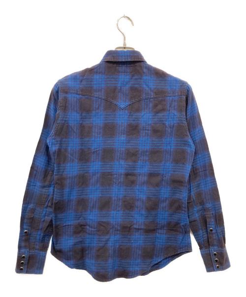 Saint Laurent Paris（サンローランパリ）Saint Laurent Paris (サンローランパリ) チェックシャツ ブルー サイズ:XSの古着・服飾アイテム