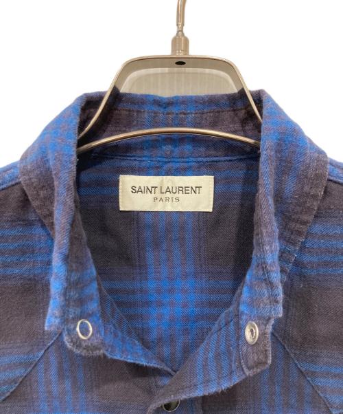 Saint Laurent Paris（サンローランパリ）Saint Laurent Paris (サンローランパリ) チェックシャツ ブルー サイズ:XSの古着・服飾アイテム