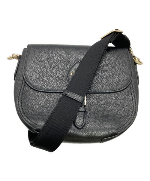 FURLA（フルラ）FURLA (フルラ) ウラニア レザーショルダーバッグ ブラックの古着・服飾アイテム