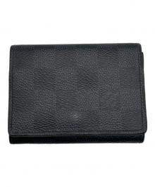 LOUIS VUITTON（ルイ ヴィトン）の古着「アンヴェロップ・カルトドゥヴィジット　ダミエ名刺入れ」｜ブラック