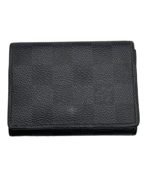 LOUIS VUITTON（ルイ ヴィトン）LOUIS VUITTON (ルイ ヴィトン) アンヴェロップ・カルトドゥヴィジット　ダミエ名刺入れ ブラックの古着・服飾アイテム