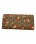 COACH (コーチ) SLIMENVELOPEWALLET CHERRYPRINT ブラウン：7000円