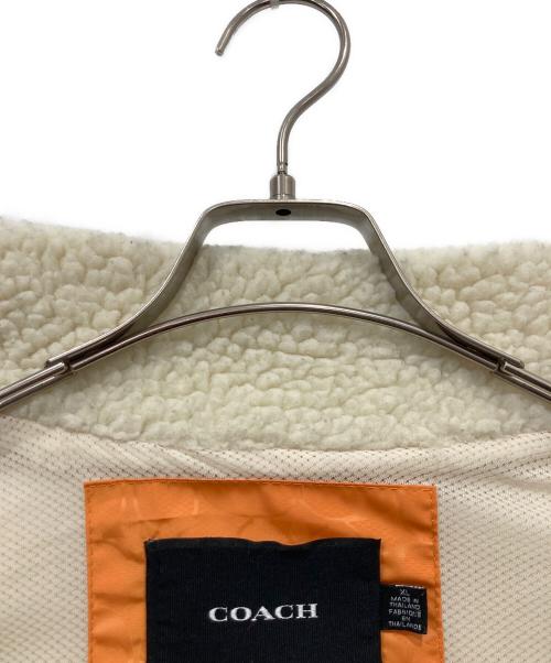 COACH（コーチ）COACH (コーチ) ナイロン切替ボアジャケット ベージュ サイズ:XLの古着・服飾アイテム