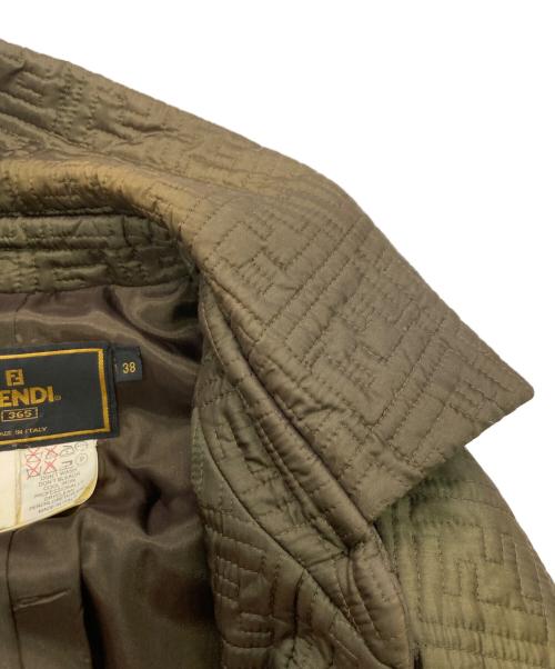 FENDI（フェンディ）FENDI (フェンディ) ズッカ柄キルティングコート カーキ サイズ:38の古着・服飾アイテム