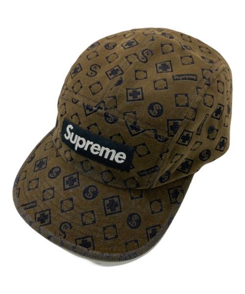 SUPREME（シュプリーム）Supreme (シュプリーム) Flocked Denim Camp Cap カーキの古着・服飾アイテム