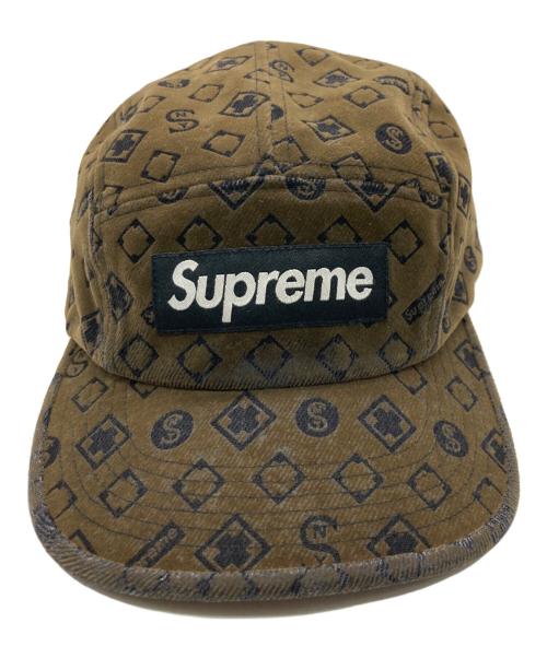 SUPREME（シュプリーム）Supreme (シュプリーム) Flocked Denim Camp Cap カーキの古着・服飾アイテム