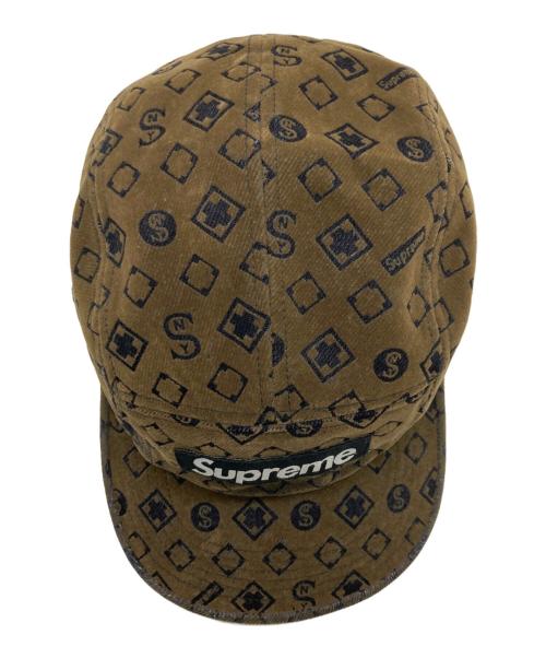 SUPREME（シュプリーム）Supreme (シュプリーム) Flocked Denim Camp Cap カーキの古着・服飾アイテム