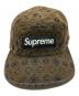 中古・古着 Supreme (シュプリーム) Flocked Denim Camp Cap カーキ：9000円