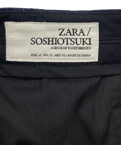 ZARA（ザラ）ZARA (ザラ) SOSHIOTSUKI (ソウシ オオツキ) スラックス ネイビー サイズ:42の古着・服飾アイテム