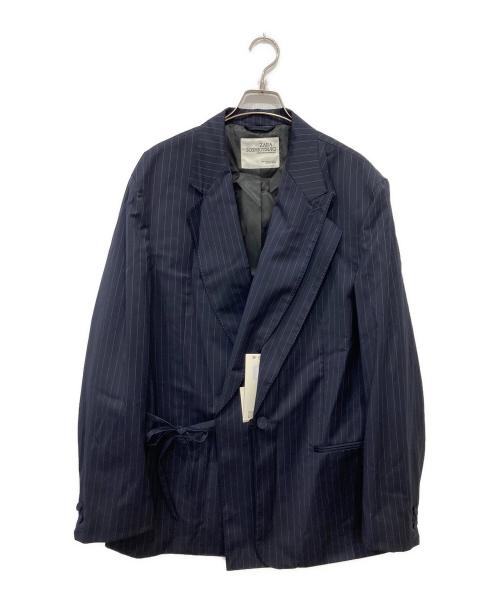 ZARA（ザラ）ZARA (ザラ) SOSHIOTSUKI (ソウシ オオツキ) ピンストライプ柄スーツブレザー ネイビー サイズ:48の古着・服飾アイテム
