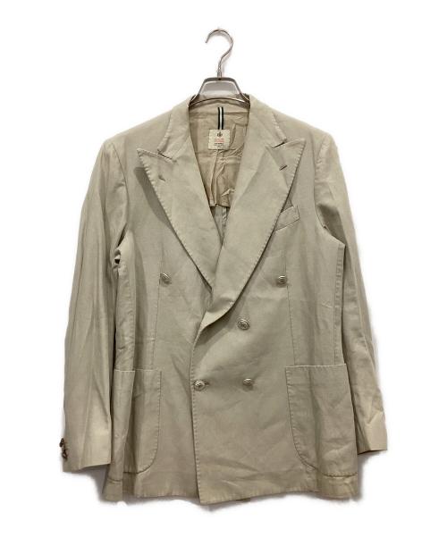 LUIGIBORRELLI LUXURY VINTAGE（ルイジ ボレッリ ラグジュアリーヴィンテージ）LUIGIBORRELLI LUXURY VINTAGE (ルイジ ボレッリ ラグジュアリーヴィンテージ) リネン混ダブルジャケット ベージュ サイズ:50の古着・服飾アイテム