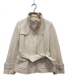 BURBERRY BLUE LABEL（バーバリー ブルー レーベル）の古着「アンゴラウール混ショートジャケット」｜アイボリー