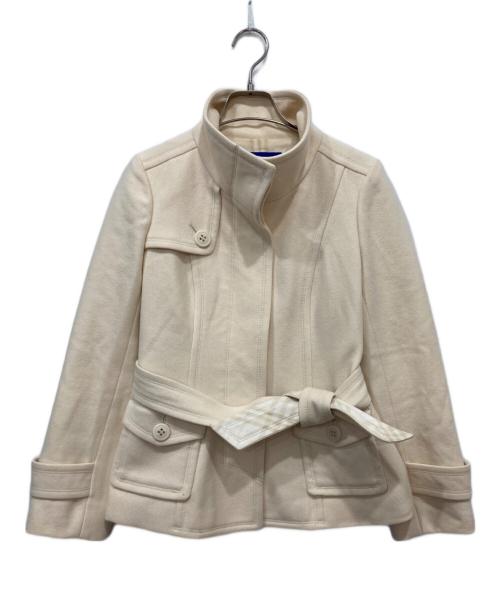 BURBERRY BLUE LABEL（バーバリー ブルー レーベル）BURBERRY BLUE LABEL (バーバリー ブルー レーベル) アンゴラウール混ショートジャケット アイボリー サイズ:38の古着・服飾アイテム
