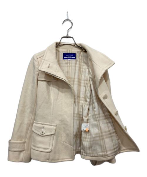BURBERRY BLUE LABEL（バーバリー ブルー レーベル）BURBERRY BLUE LABEL (バーバリー ブルー レーベル) アンゴラウール混ショートジャケット アイボリー サイズ:38の古着・服飾アイテム