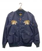 HOUSTONヒューストン）の古着「CUSTOM L-2 EMB JACKET」｜ネイビー