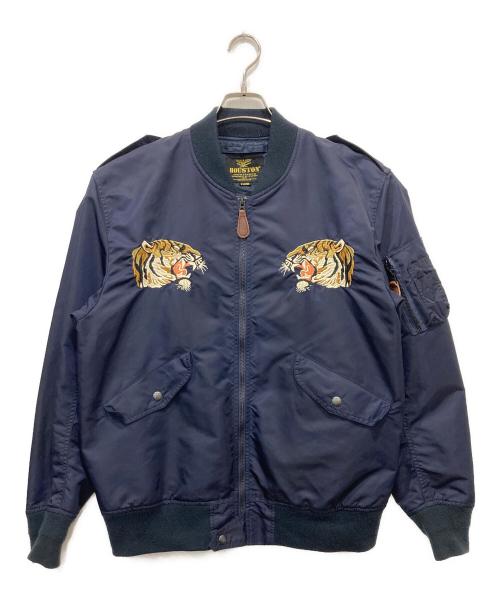 HOUSTON（ヒューストン）HOUSTON (ヒューストン) CUSTOM L-2 EMB JACKET ネイビー サイズ:XLの古着・服飾アイテム