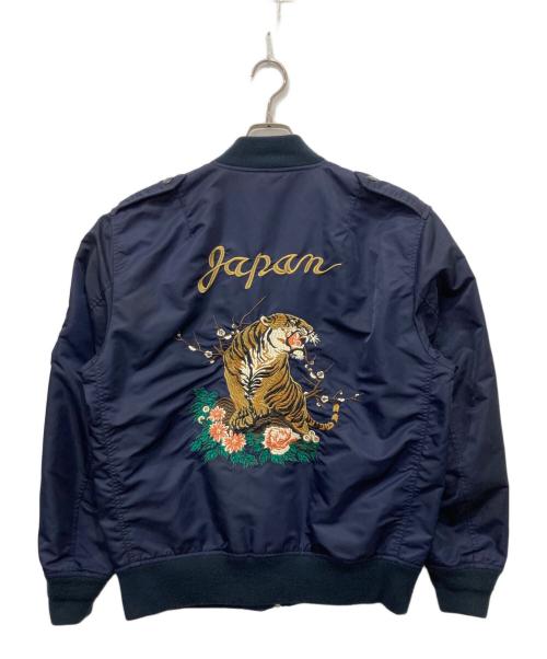 HOUSTON（ヒューストン）HOUSTON (ヒューストン) CUSTOM L-2 EMB JACKET ネイビー サイズ:XLの古着・服飾アイテム