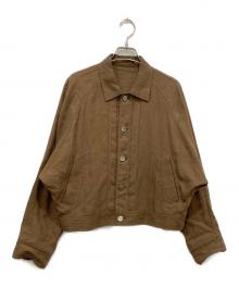 GALERIE VIE（ギャルリーヴィー）の古着「フレンチリネン プリーテッドジャケット」｜ブラウン