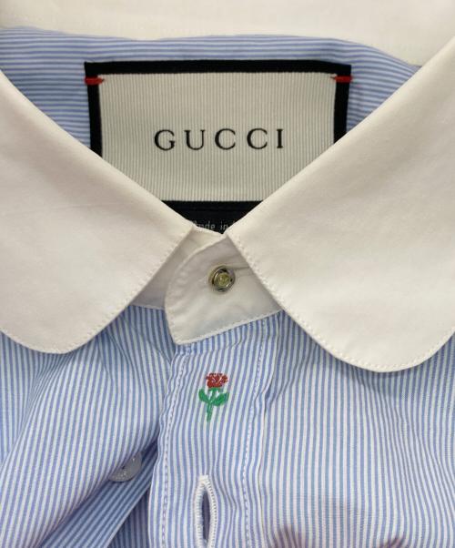 GUCCI（グッチ）GUCCI (グッチ) クレリックシャツ ブルー サイズ:41/16の古着・服飾アイテム