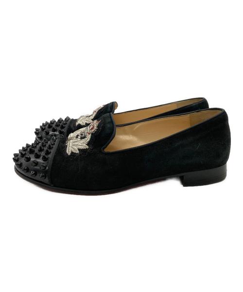 Christian Louboutin（クリスチャン・ルブタン）Christian Louboutin (クリスチャン・ルブタン) スタッズスエードローファー ブラック サイズ:36の古着・服飾アイテム